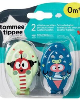 Tommee Tippee Closer to Nature Soother Holders x 2 (YellowBlue)